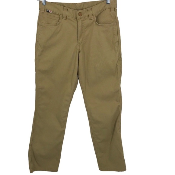 Carhartt Flame Resistant Men's Tan Pants Size 32 X 30 Tiny Flaw - Picture 1 of 11